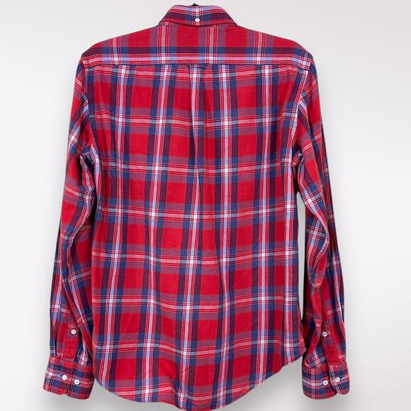 GANT Rugger Small Plaid Flannel‎ Shirt Red Country Twill Bleeker Holiday Western - Picture 5 of 9